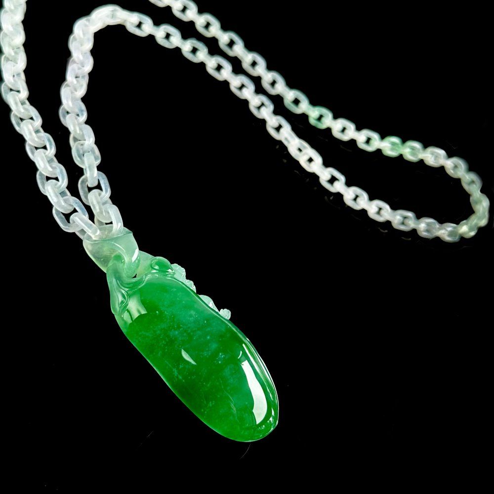 2Collar de jadeíta verde bosque helado Icy Forest Green Jadeite Necklace | Melon (Hsinchu) - Image 1
