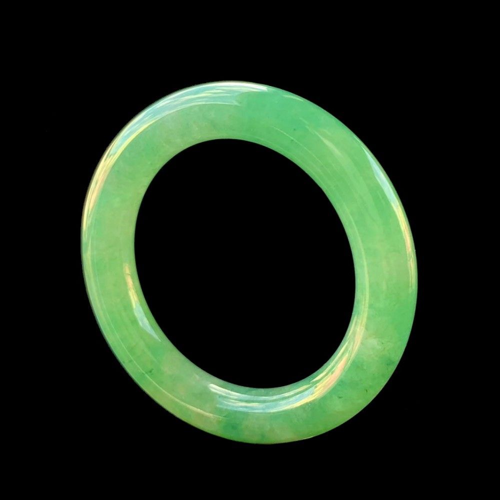 HHE2015A15301.jpgImagenCreo Icy Cylindrical Jadeite Bangle #56mm (Tainan) - Image 1