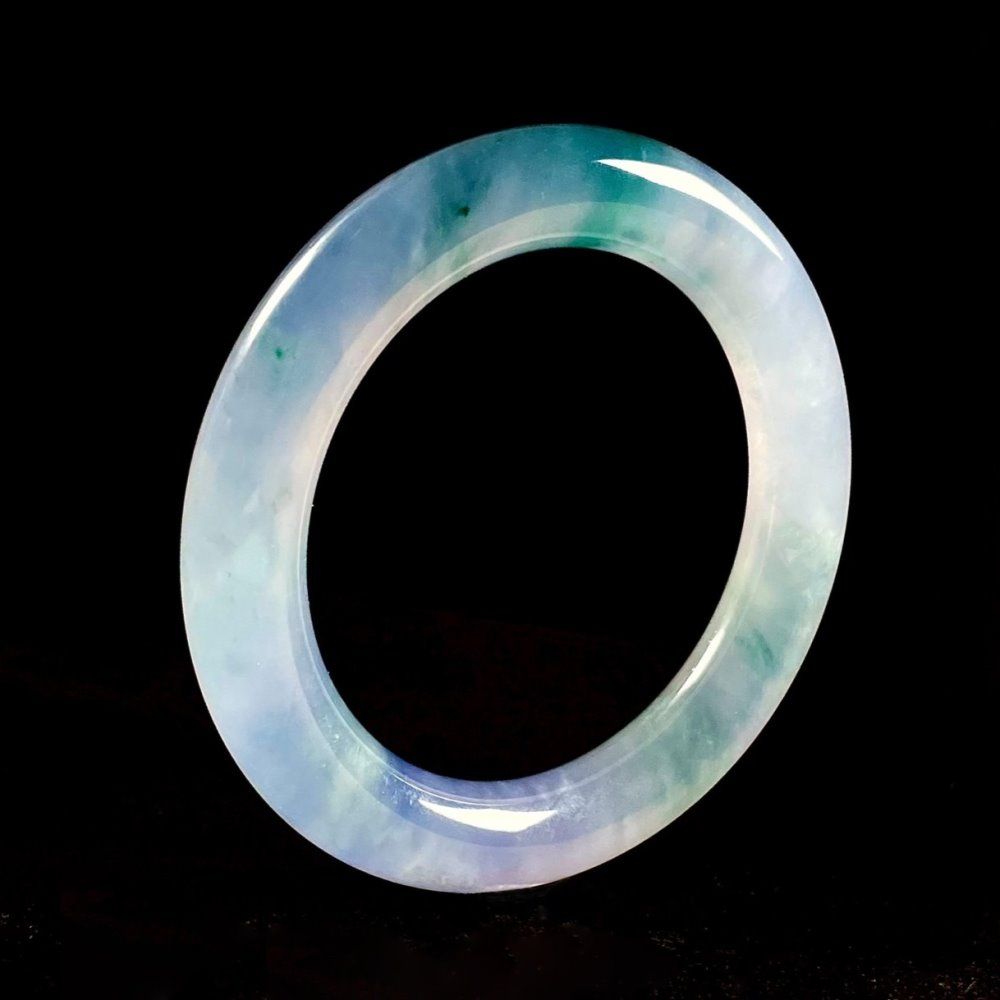 HBrazalete de jadeíta cilíndrico vidrioso #55 mm Glassy Cylindrical Jadeite Bangle #55mm - Image 1