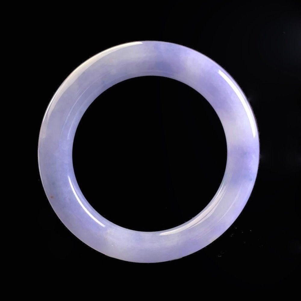 HHESH88805401-.jpgBild Icy Cylindrical Jadeite Lavender Bangle #54mm (Tainan) - Image 1