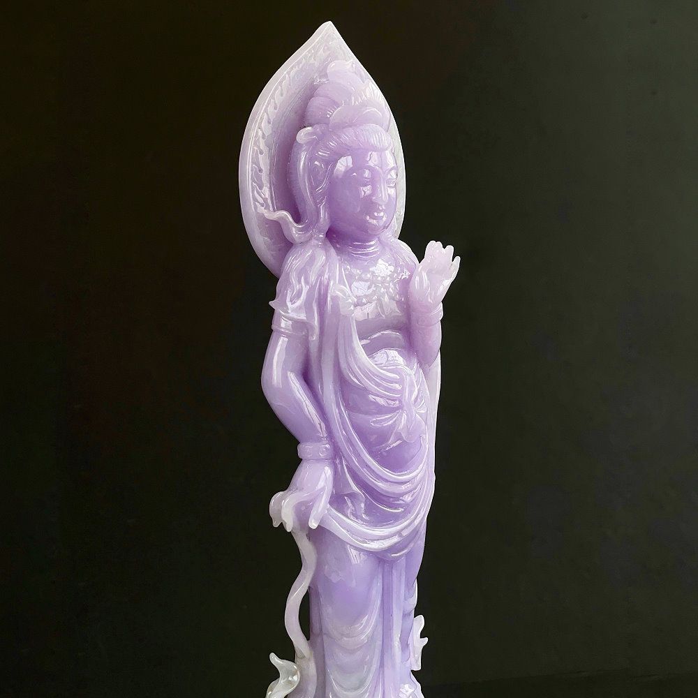 S雲紫翡翠擺飾 Cloudy Violet Jadeite Decoration | Guanyin (Hsinchu) - Image 1