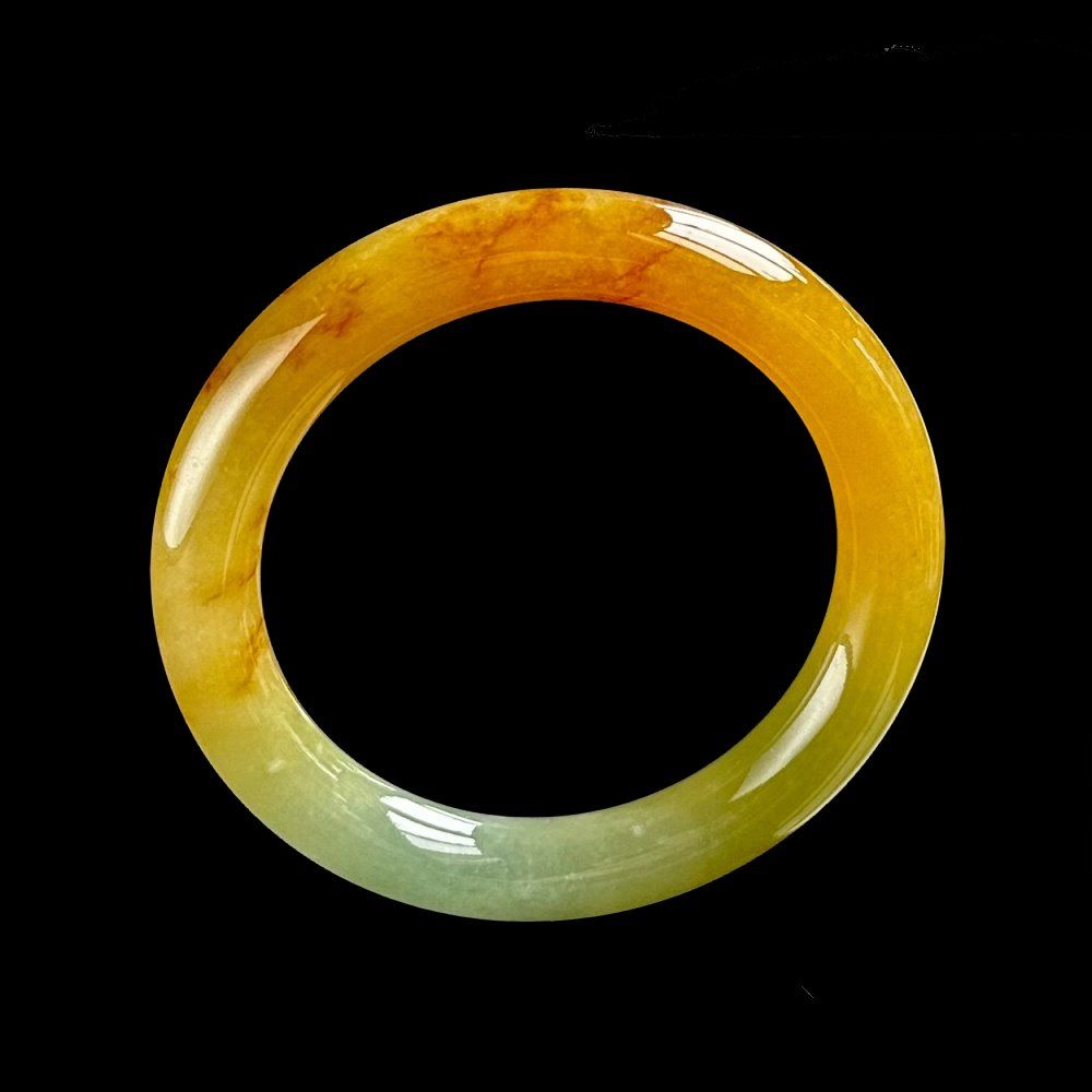 圖片_20260430194012_1673_6.jpgImagenHsinchu Icy Emerald Yellow Cylindrical Jadeite Bangle #55mm (Hsinchu) - Image 1